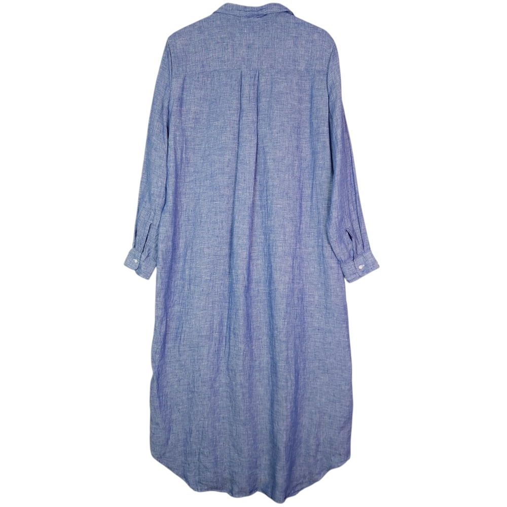 Frank & Eileen Rory Famous Blue Lived-in Linen Maxi Dress - Picture 3 of 10